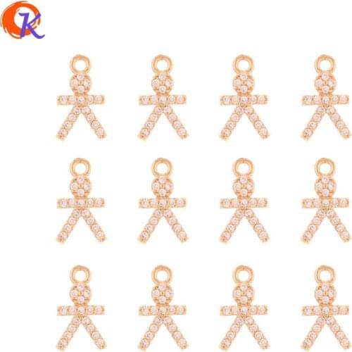 Cordial Design 50Pcs 7*12MM Jewelry Accessories/Hand Made/Earrings Connectors/Geometry/CZ Charms/DIY Making/Earring Findings