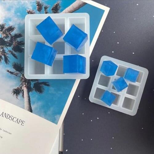 9 Square Grid Cube Silicone Mold DIY Epoxy Resin Soft Pottery Gypsum Crafts Decoration Ice Grid Jewelry Square Silicone Mold