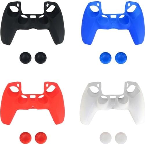 Silicone Case Skin Protective Cover Gamepad Joystick Thumb Stick Grips Anti-slip Cap For S-ony Playstation Ps5 Controller