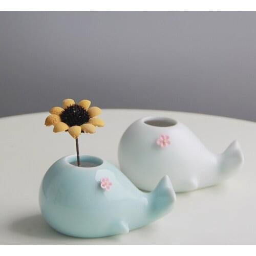 Modern Fresh Ceramic Vase Mini Porcelain Crafts Creative Cute Bottles Dried Flower Pot Fashion Home Decoration Accessories