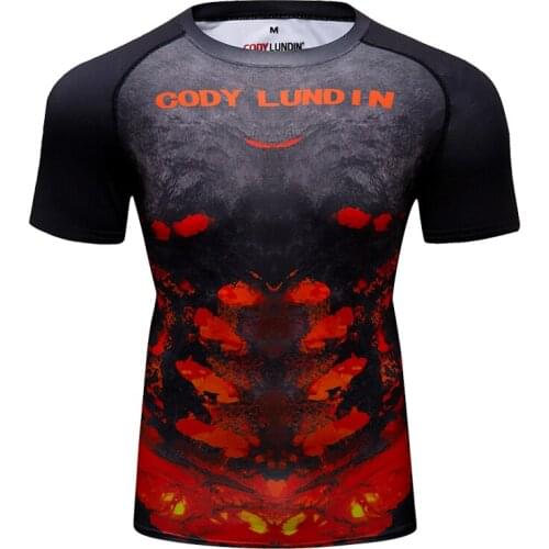 Sport Running Rashguard Compression T-Shirt Short Sleeves Fitness MMA Training Clothes Gym Rashguard