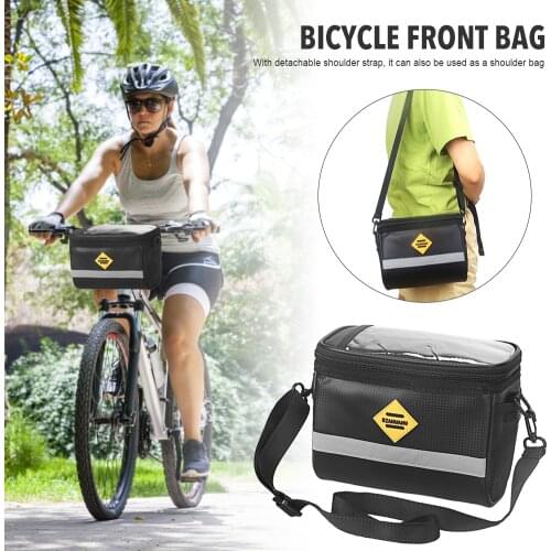 Bike Front Bag Thermal Built-in Insulation Aluminum Film Large Capacity Shoulder Bags Waterproof Bicycle Handlebar Storage Pouch