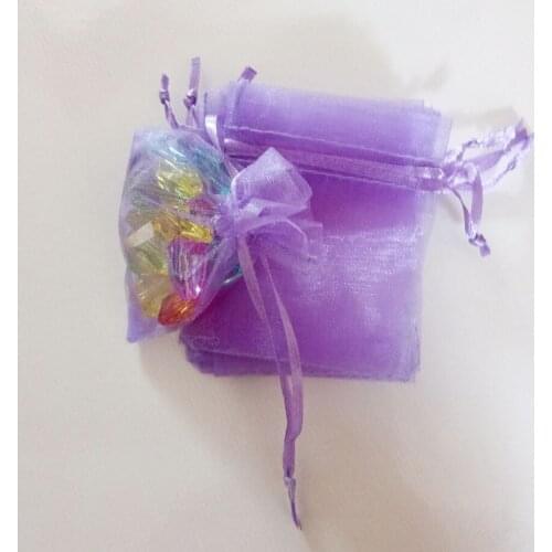 Light Purple Organza Bag 100pcs Jewelry Packaging Jewelry Gift Bags Wedding Drawstring Bag Woman Gift Storage Display Bags