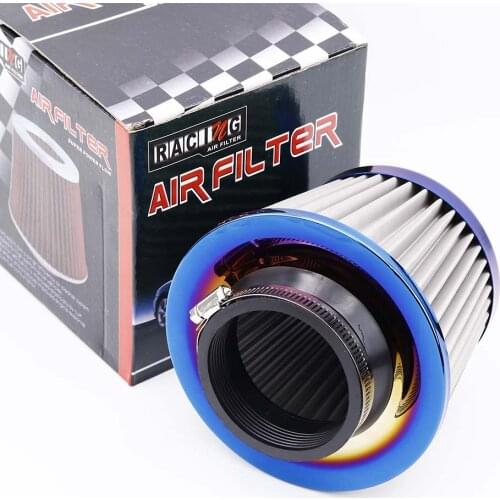 Universal jdm Burnt Blue 3" Power Intake High Flow Cold Air Intake Filter Cleaner Racing Car Air Filter