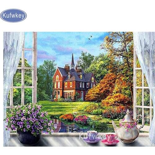 Rubiks Cube Embroidery Diamond Painting Mosaic Crafts Inlaid Decorative Painting square Drill Full Diamond,Window view
