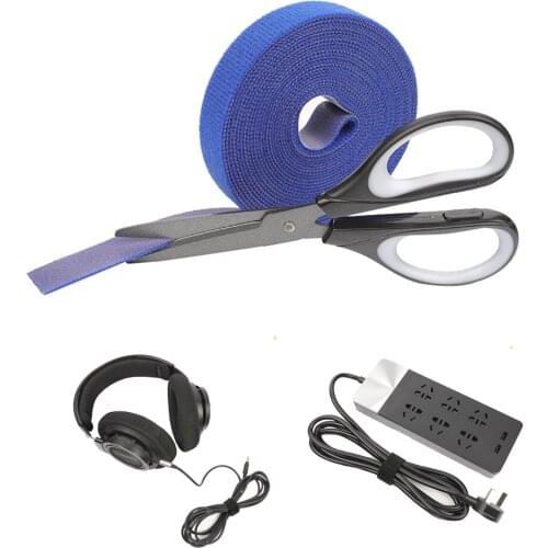 1cm*5 Meters Cable Ties Power Wire Loop Tape Multifunction Straps Fastener Reusable Tape Cable Organizer