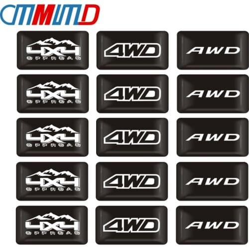10pcs Car styling 3D AWD Emblem 4WD Badge Decorative sticke Emblem Decal for Toyota Impreza Honda 4X4 Off Road SUV