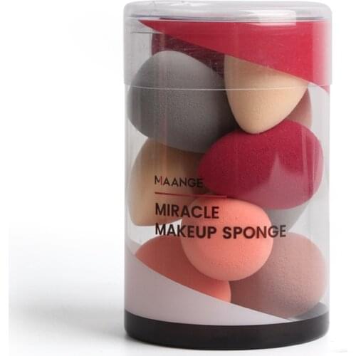 10pcs/set Mini Non-latex Sponge Puff Foundation Makeup Wet And Dry Use Powder Smooth Cosmetic Make Up Puffs Beauty Tools