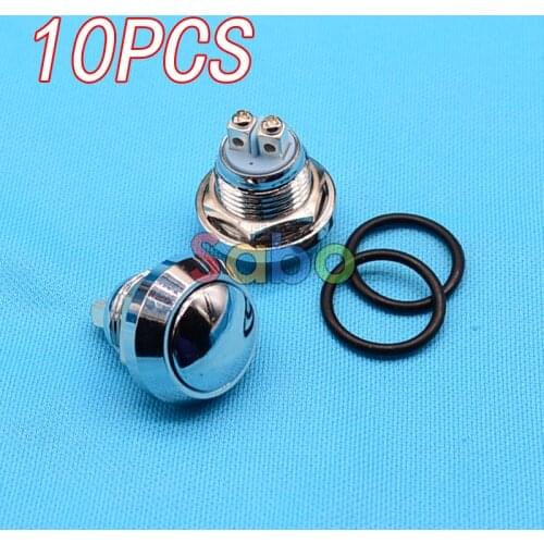 10pcs/lot 12mm Start Horn Button Momentary Stainless Steel Metal Push Button Switch Hot Worldwide