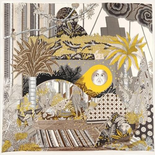 130CM Silk Scarf Designer Women Square Scarves Kerchief For Ladies Headwrap