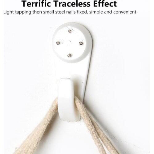 20PCS White Color Wall Mount Photo Clock Picture Frame Hook Seamless Needle Nail Plastic Hard Frame Wall Hook Hanger Home Decor