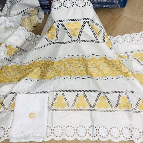 2021 Latest African Lace Fabric High Quality French Bazin Riche Punch Embroidered Net Fabric For Dress 5+2yards/L H12-94