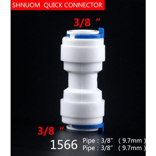 3/8" to 3/8" Tube OD Quick Connect Tube Fittings I-Type Straight Joint diameter 9.5MM 1566 RO Water Systems Purifier Accessories