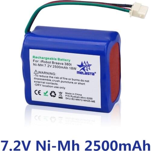 Nastima 7.2V 2500mAh Vacuum Replacement NI-mh Battery For irobot roomba Braava 380 380T 380j Mint 5200 5200B 5200C Mopping Robot