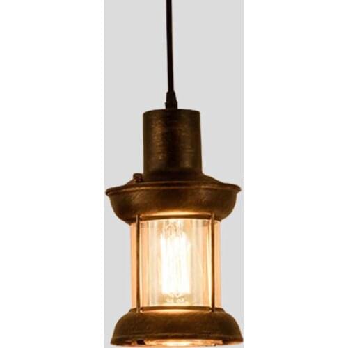 American Retro Vintage Pendant Lamp Antique Dining Room Balcony Nostalgic Decorative Cafe Restaurant Lamp Industrial Glass Light