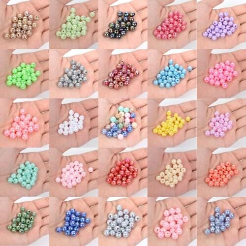 6/8/10/12mm AB Colors pearl beads ABS loose Round Beads Craft For Fashion Jewelry Making DIY Bracelets Imitation Garment beads