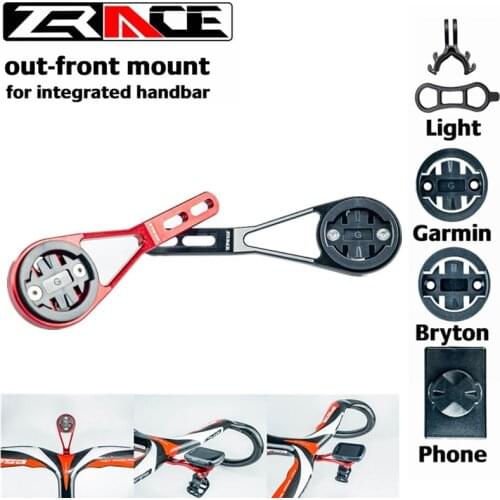 ZRACE Bicycle Computer Holder Out Front Mount for iGPSPORT Garmin Bryton GoPro Mobile Phone Spotlight, Integrated Handbar