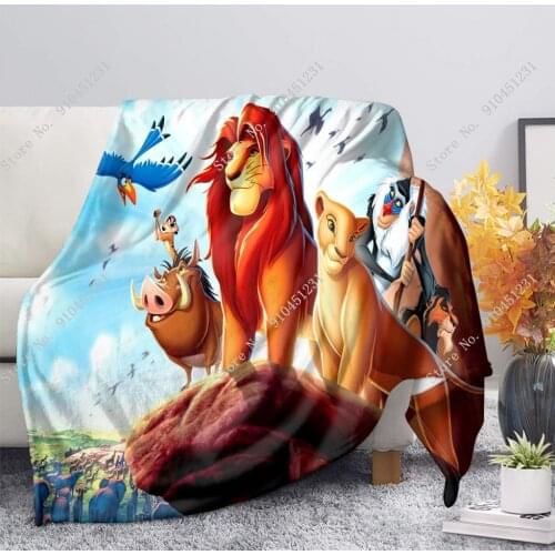 Disney The Lion King Simba Blanket for Home Travel Camping Aircraft Kids Boys Girls Soft Comfortable Cartoon Flannel Plush Throw