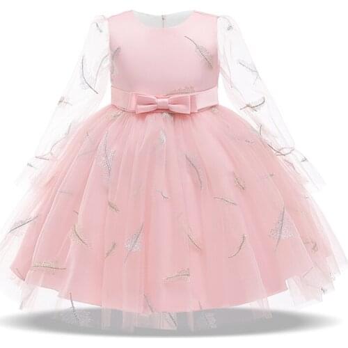 2021 Summer Long Sleeve Baby Tutu Dress For Girls Kids Children Clothes Girl Dresses Party Birthday Dress Print Princess Dress