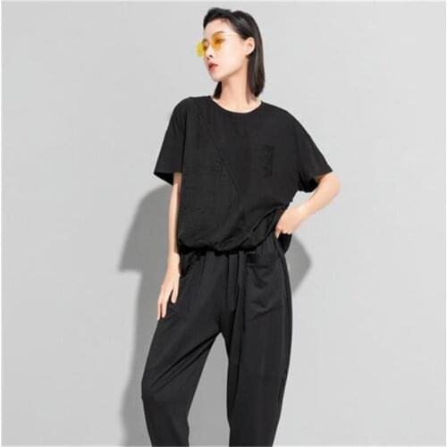 Ladies summer new classic dark waist lantern swing swallowtail irregular loose casual large T-shirt short sleeves