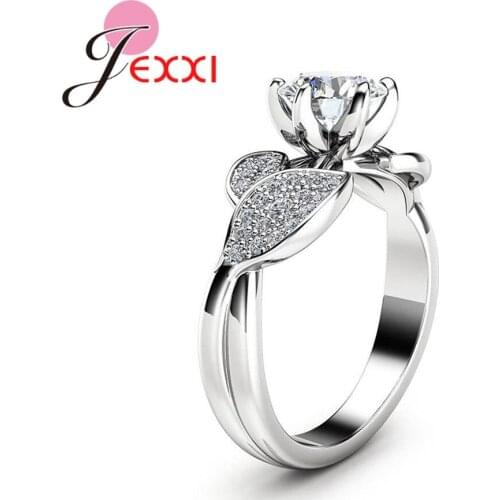 Brand Fashion Wedding Engagement Rings For Women 925 Sterling Silver CZ Crystal Finger Ring Top Quality Korean Trend Jewelry
