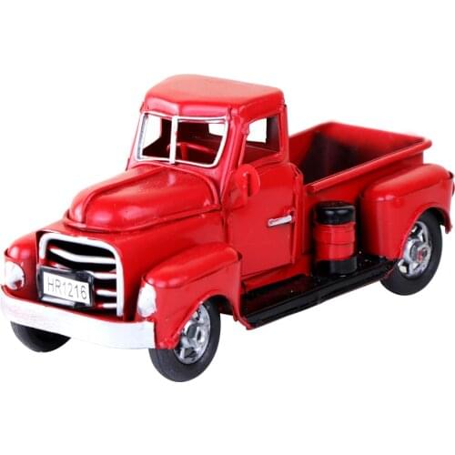 Red Truck Christmas Desktop Decoration Kids New Year Gifts Vintage Metal Office Home Decoration 17cm/22cm