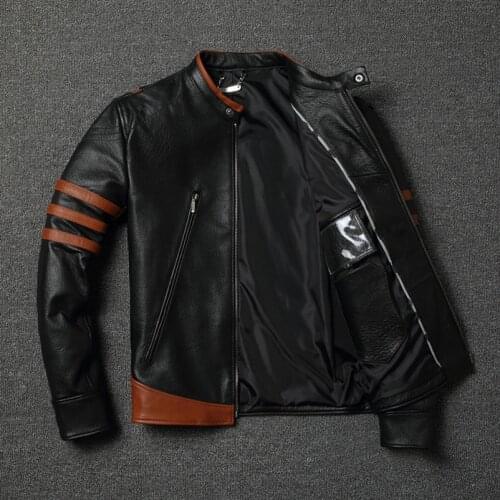 200% New Genuine Leather Jackets Men Streetwear Motorcycle Natural Real Sheepskin Coat Mens Leather Jacket Jaqueta