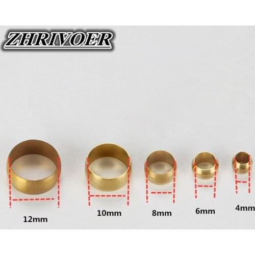 10Pcs Brass Double taper ferrule 4 6 8 10 12 14mm OD Compression Sleeve seal ring fittings Tube centralized lubrication system
