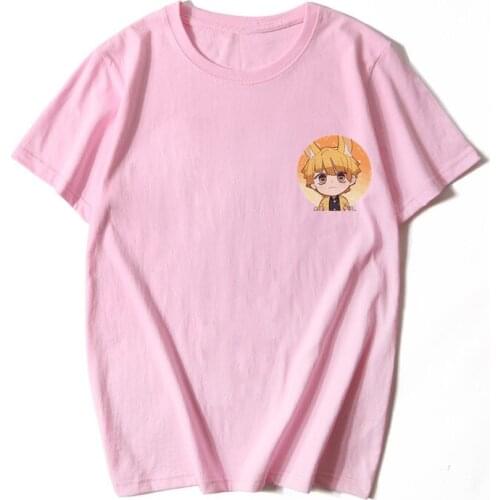 Summer Cartoon Anime Demon Slayer T Shirt Custom logo T-Shirt Women Men Harajuku Short Sleeve Agatsuma Zenits Tops Dropshipping