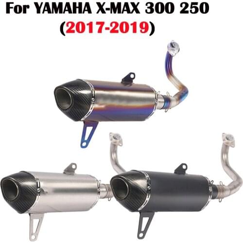 Motorcycle Exhaust Full System Modified Carbon Fiber Escape moto Front Middle Link Pipe For YAMAHA X-MAX250 300 XMAX300 XMAX250