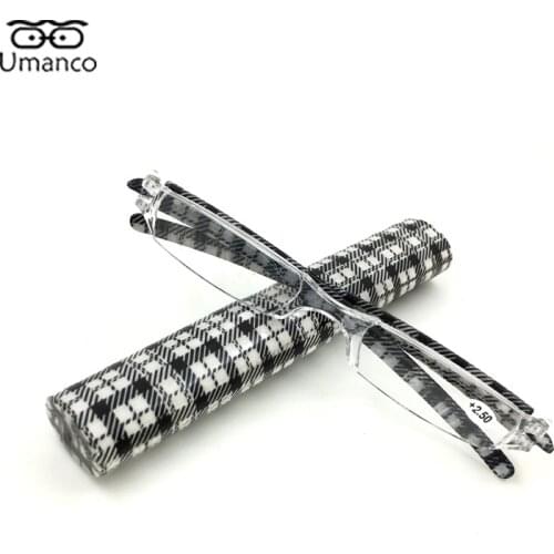 Portable Fashion Reading Glasses with Pen Holder Box Resin Eyeglasses for Women Retro Presbyopia Eyewear +1.0~+4.0