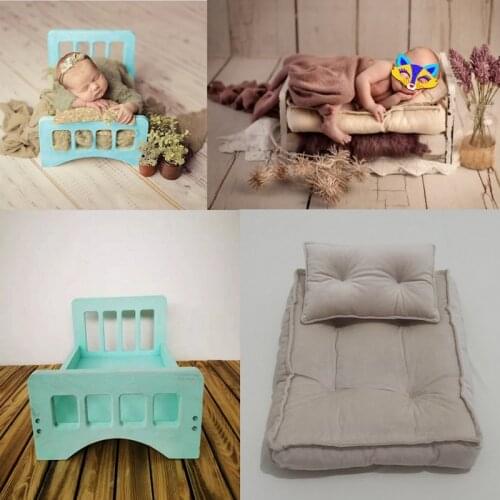 Newborn Photography Props Bed Basket Crib Mini Mattress Posing Pillow Bedding Posing Sofa For Baby Photography Furniture