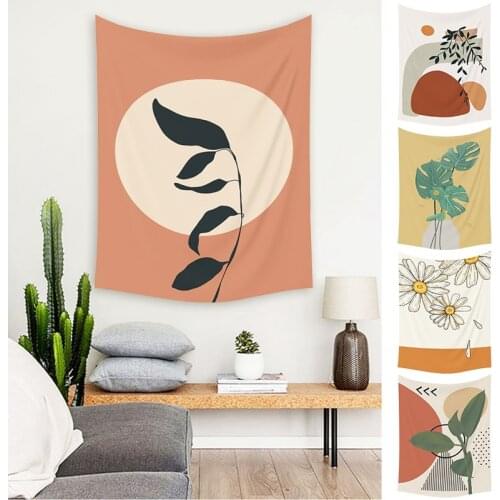 Nordic Tapestry Plant Printed Hanging Cloth Exquisite Hanging Creative Background Cloth Soft Tapestry Home Wall Decor
