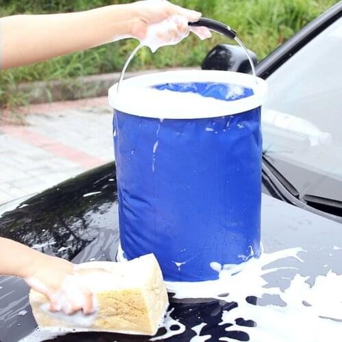 9L Car Folding Bucket Car Cleaning Tools Accessory Multifunctional Water Storage Bucket Telescopic Storage Box car wash outdoor