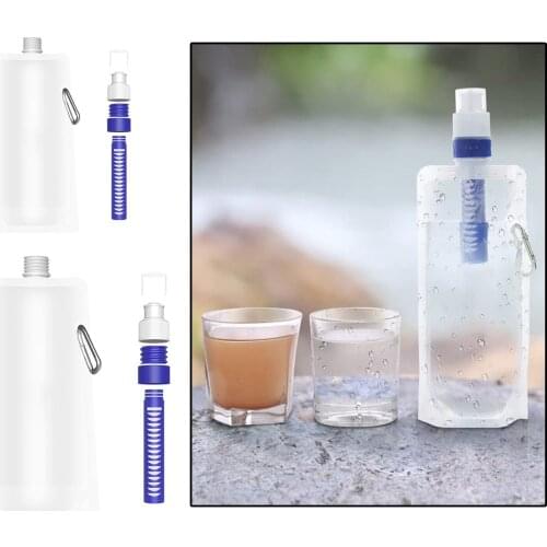 Collapsible Water Filter Canteens BPA Free Filtered Water Bag for Camping