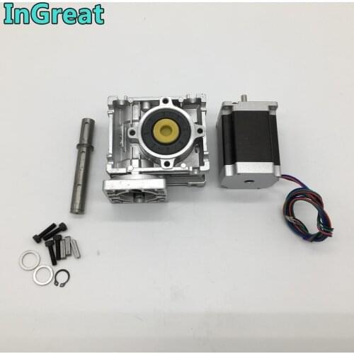 Ratio 5:1 Worm Gearbox RV030 14mm output Nema23 Stepper Motor w/ 3A 76MM 1.8NM