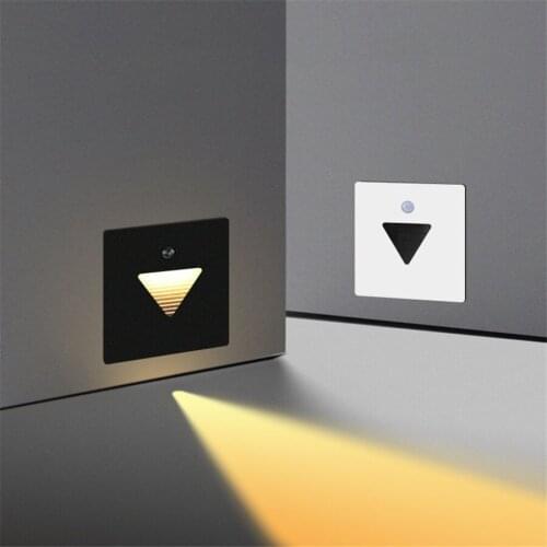 3W Outdoor LED Stair Step Light Waterproof Wall Corner Light Recessed LED Footlight Pathway Stairway Night Light