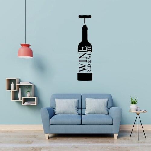 Wine Red Wine Wall Sticker Bar Wall Decal For Bar Man Cave Home Decor Revocable Vinyl Art Mural DW5625
