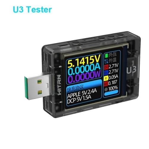QWAY-U2p current and voltmeter USB tester QC4 + PD3.0 2.0 PPS fast charge protocol