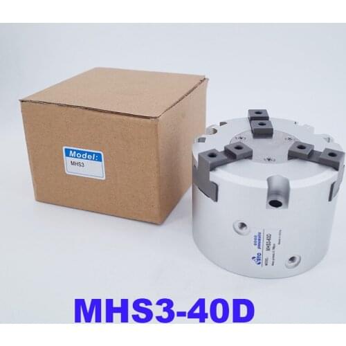 GOGO High quality double acting pneumatic gripper MHS3-40D SMC type Parallel Style Air Gripper 3-Finger Type