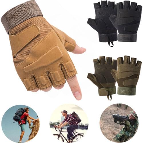 3 Colors Protective Gloves Half finger Universal Tactical Army Fan Camping Mountaineering Cycling Sporting Outdoor Accessories