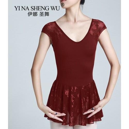Women Ballet Dance Lace Leotard Dress High Quality Tight Elastic Dancing Costume Ballet Leotards Girl For Stage Performance