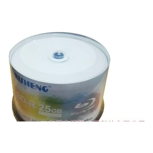 12cm High quality blu-ray unmarked printable BD-R empty / blank record disc / disk 8X 25GB 50PCS