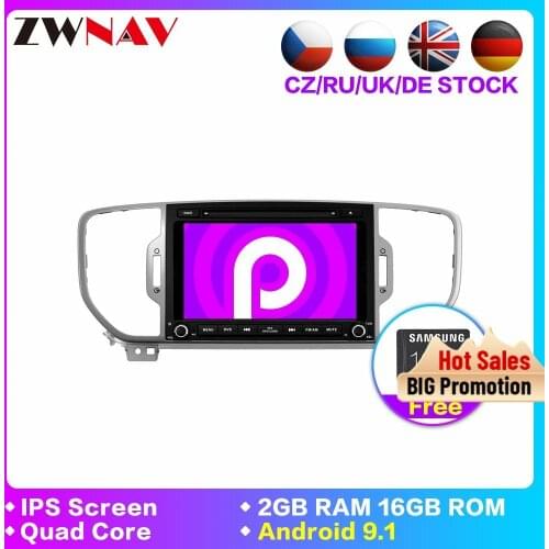 2 din Android 9.1 car dvd player for KIA sportage 2015 - 2019 gps navigation car multimedia stereo radio tape recorder head unit