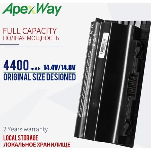 ApexWay 14.4V Laptop battery A42-G75 for Asus G75 G75VW G75V3D G75V G75VX G75VM3D G75VM G753D G75VW3D 4400mAh 8 cells