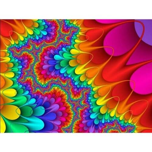 Diamond Painting Square Drills Fractal Mandala Religious Flower Full Square Diamond Embroidery Rhinestones Home & Living Decal