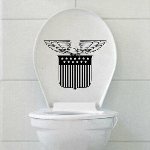American Eagle Flag Fashion Vinyl Home Decor Toilet Sticker Wall Decal 6WS0211