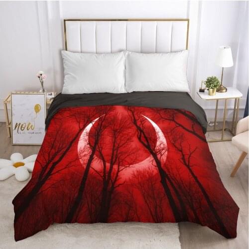 Cartoon Hallowmas Childrens Duvet cover Quilt/Blanket/Comfortable Case Bedding for kids baby boy girls for Home Red moon