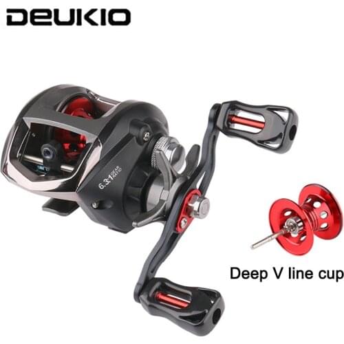 DEUKIO Metal Fishing Baitcasting Reel 6.3:1 High Speed Gear Ratio 10kg Max Drag Freshwater Ultralight Fishing Bait Casting Reels