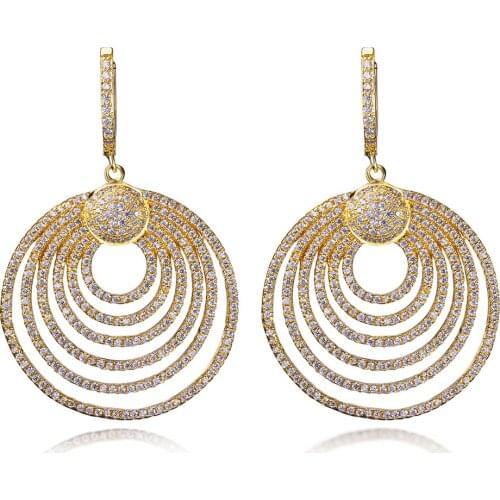 Women Luxury vintage drop earrings Setting with Cubic Zirconia long earring jewelry for women Allergy Free Lead Free